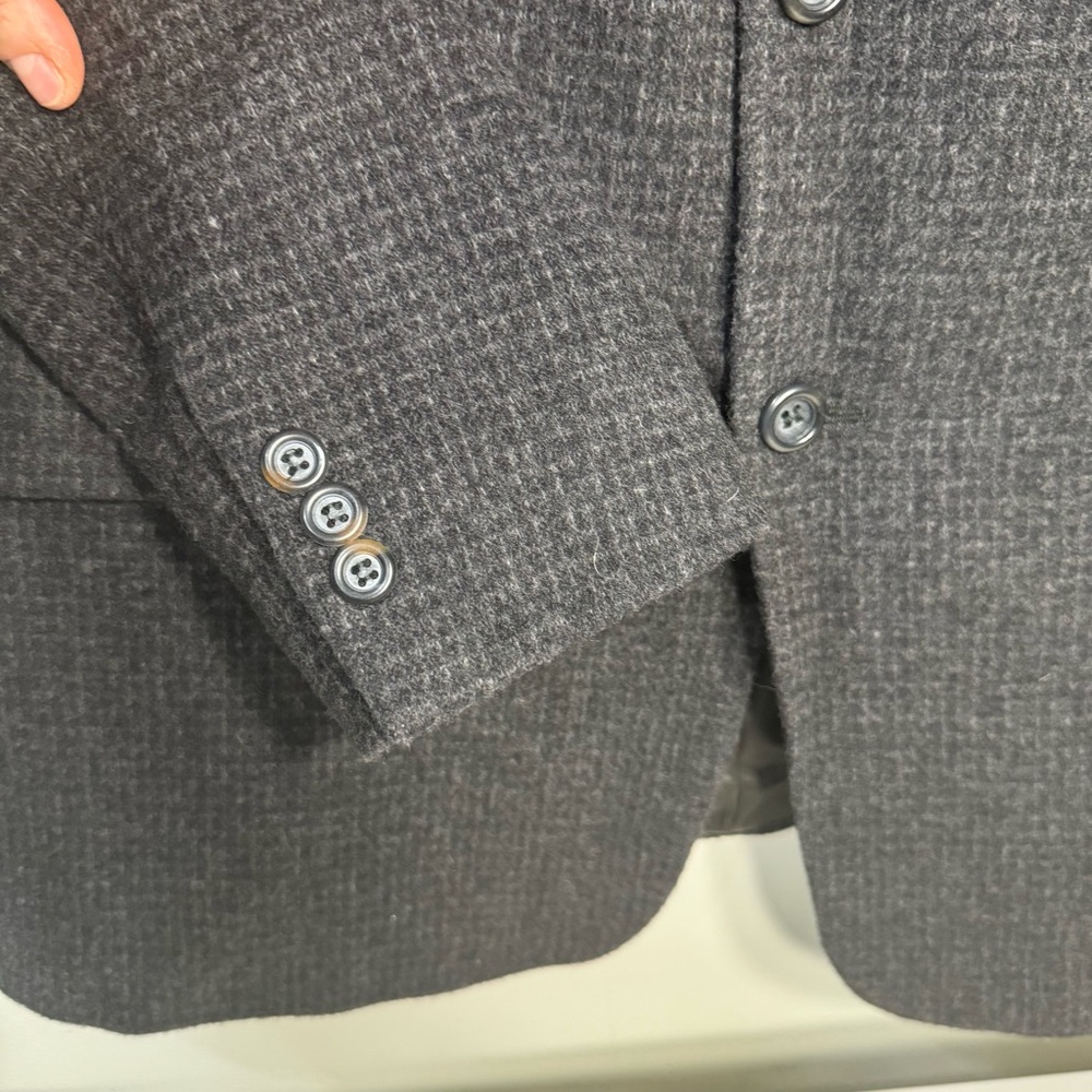 Barrington Men's Gray Houndstooth Wool‎ Camel Hair 40R Suit Jacket Blazer Coat - Picture 3 of 7